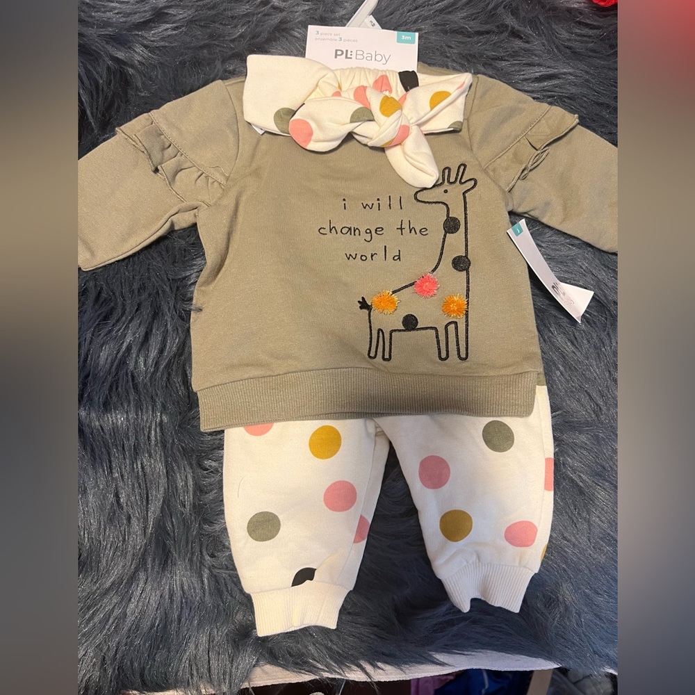 Baby quotes you will change the world outfit with headband size 3 months